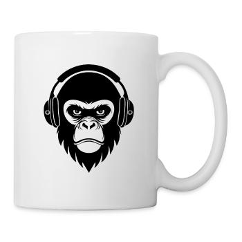 Raver Affenkopf Bass Drop Club Shirt - Tasse - Weiß - Rechts