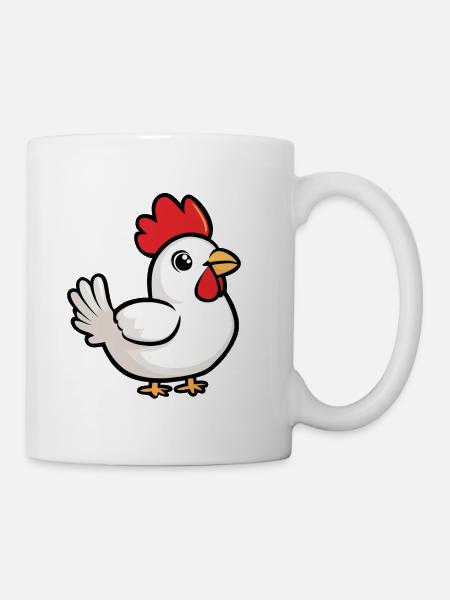 Dessin animé de poulet - Mug blanc - blanc