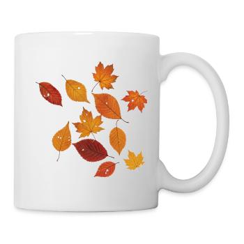 Herbstblätter ohne Rand - Tasse - Weiß - Rechts