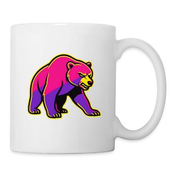 Neon Bär mit Kraft  - Tasse - Weiß - Rechts