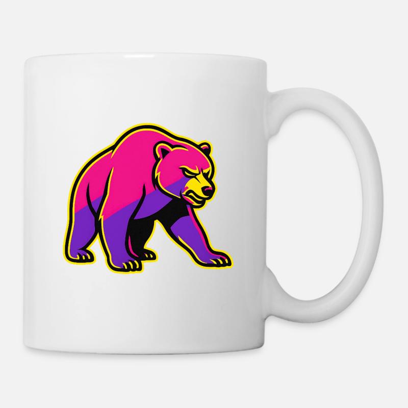 Neon Bear with Power - Mug - white