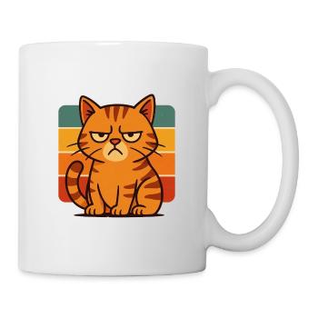 Kot zrzędny na retro pasach - Mug blanc - blanc - Droite