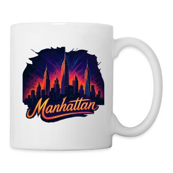 Manhattan City New York Silhouette Gift - Mug - white - Right