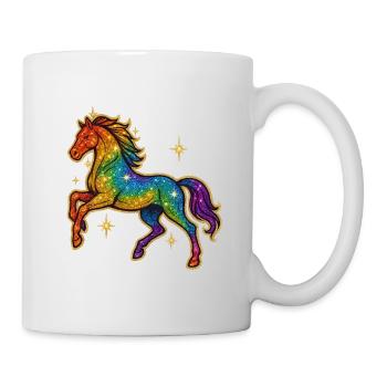 Regenbogen Pferd | Einhorn Glitzertraum - Tasse - Weiß - Rechts