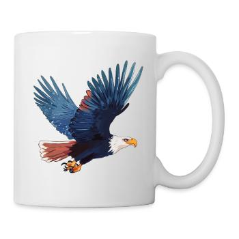 Pygargue à queue blanche en vol - Mug blanc - blanc - Droite