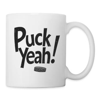 Puck Yeah Eishockey Spruch Hockey Puck Grafik - Tasse - Weiß - Rechts