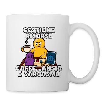 Gestion des ressources : café et anxiété - Mug blanc - blanc - Droite