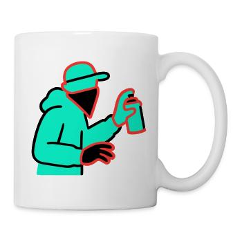 Neon Graffiti Sprayer - Tasse - Weiß - Rechts