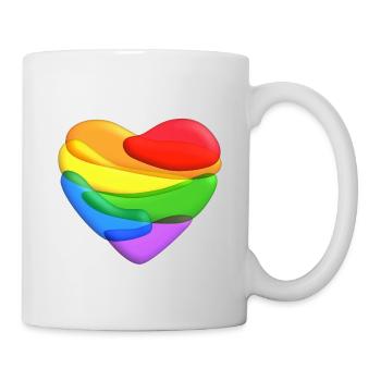 Coeur arc-en-ciel - Mug blanc - blanc - Droite
