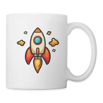 Rakete Cartoon Abenteuer - Tasse - Weiß - Rechts