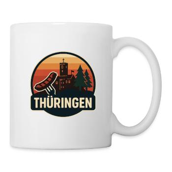 Insigne panoramique du château de Thuringe - Mug blanc - blanc - Droite