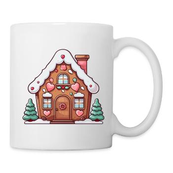 Gingerbread Heart Home Snow Scene - Mug - white - Right