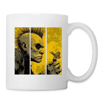 Punk rocker watches butterfly - Mug - white - Right