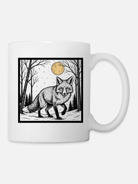 Fuchs im Winterwald - Tasse - Weiß