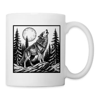 howling wolf - Mug - white - Right
