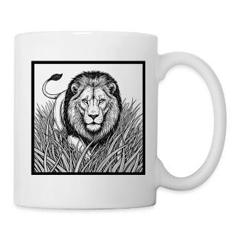 Lion in the tall grass - Mug - white - Right