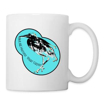 Nicht alle Helden Reiher tragen Umhänge Lustiges Vogel-Wortspiel - Tasse - Weiß - Rechts