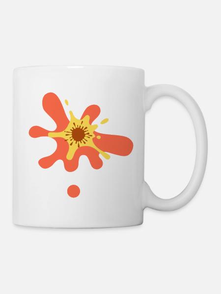 Farbklecks-Splatter Orange-Gelb - Tasse - Weiß