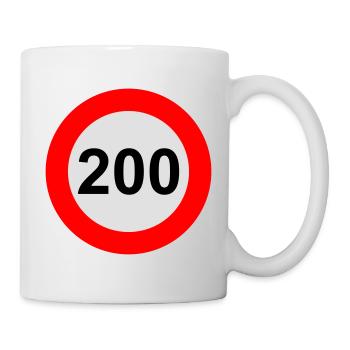 Geschwindigkeitsbegrenzung 200 km/h - Tasse - Weiß - Rechts