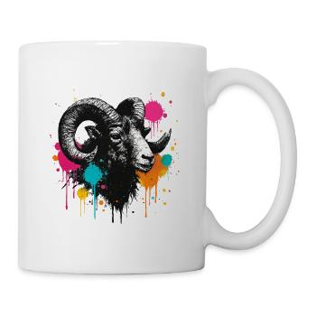 Ram's Head Graffiti Color Explosion - Mug - white - Right