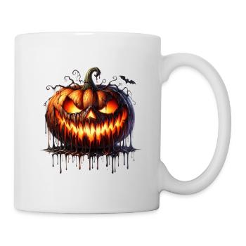 Geschmolzene Glut Kürbis-Laterne - Tasse - Weiß - Rechts