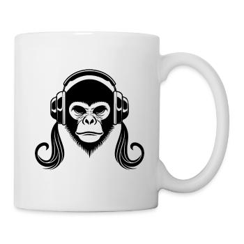 Monochrome Monkey Head Contour Art Edition Shirt - Mug - white - Right
