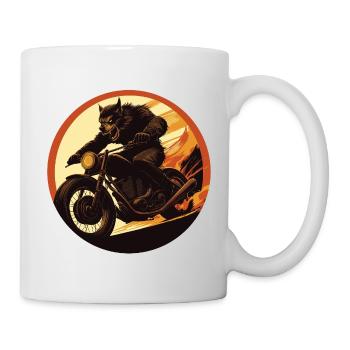 Werewolf Motorcycle Flame Circle - Mug - white - Right
