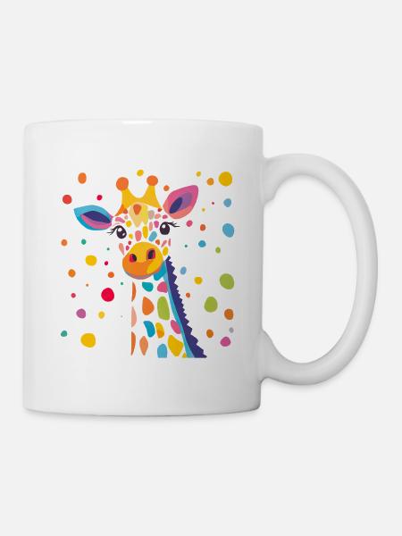 Königliche Giraffe Farbkonfetti - Tasse - Weiß