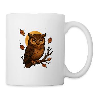 Autumn night owl by the moonlight - Mug - white - Right