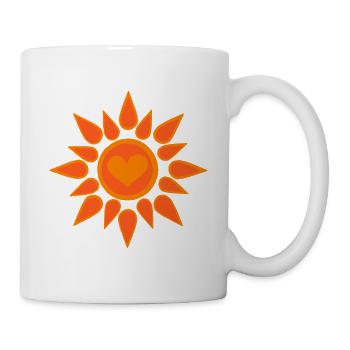 Sun symbol with heart - Mug - white - Right