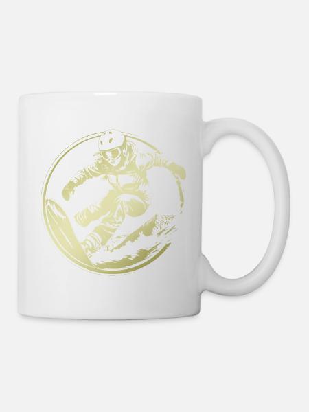 Snowboarder Silhouette - Tasse - Weiß
