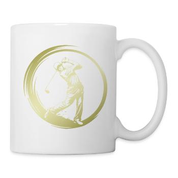 Silhouette de golfeur - Mug blanc - blanc - Droite