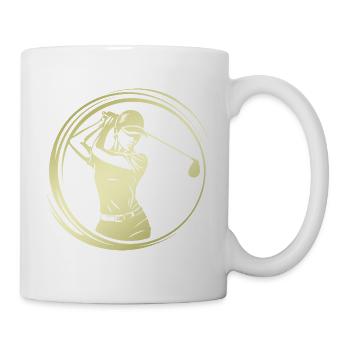 Golfer Silhouette - Tasse - Weiß - Rechts