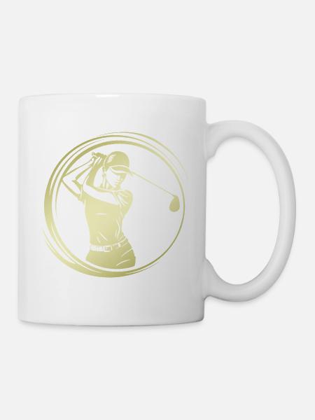 Golfer Silhouette - Tasse - Weiß
