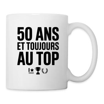 50 Jahre und immer noch an der Spitze - Tasse - Weiß - Rechts