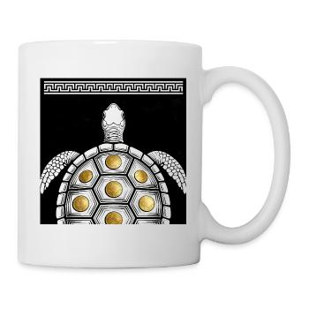 Plaque de monnaie tortue - Mug blanc - blanc - Droite