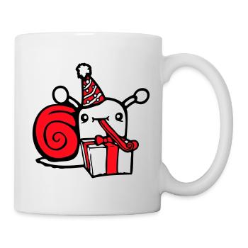 Snail Birthday Party Gifts Hat Cute - Mug - white - Right
