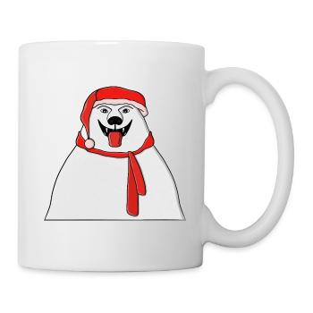 Festlicher Eisbär Weihnachtsmann Illustration - Tasse - Weiß - Rechts