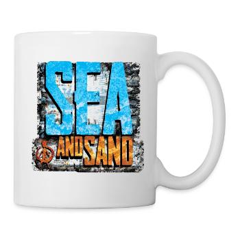 Mer et sable Plage rétro de la paix - Mug blanc - blanc - Droite