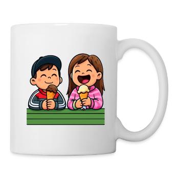 Fröhliche Eiscreme Freunde - Mug - white - Right