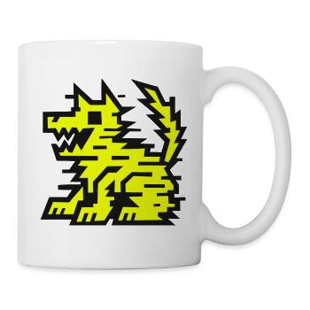 Glitch Neon Dog - Tasse - Weiß - Rechts