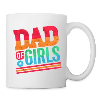 Vater von Mädchen Regenbogen, Väter - Tasse - Weiß - Rechts