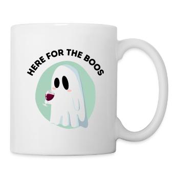 Lustiges Halloween – Hier für die Buhrufe - Tasse - Weiß - Rechts