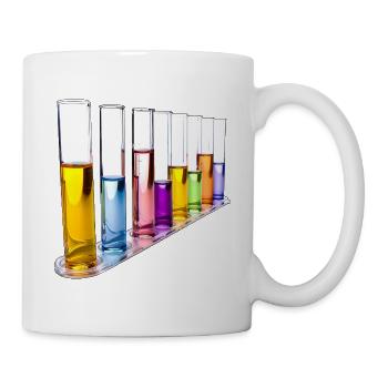 Modèle de tubes à essai arc-en-ciel - Mug blanc - blanc - Droite