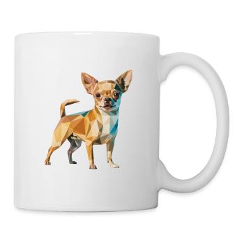 Chihuahua - Cooles Low-Poly-Logo - Tasse - Weiß - Rechts