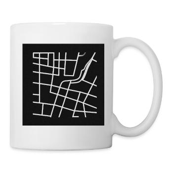 Geometric city map with line - Mug - white - Right