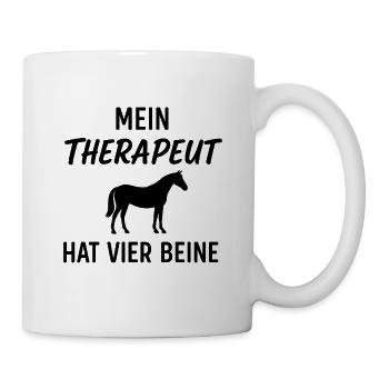 Pferd, lustig, humor - Tasse - Weiß - Rechts