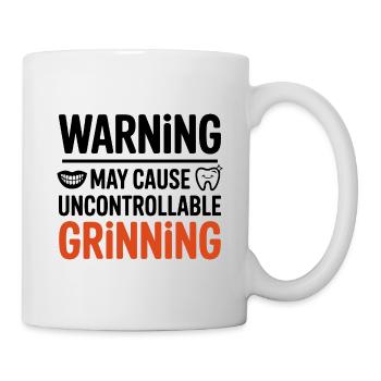 L’avertissement peut provoquer un sourire incontrôlable - Mug blanc - blanc - Droite