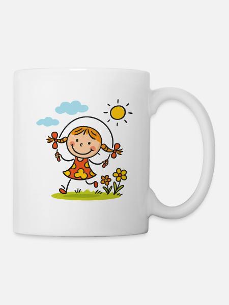 Sunny Skip Gartenmädchen - Tasse - Weiß