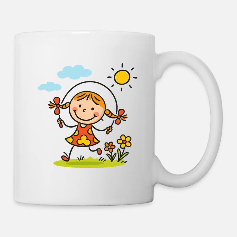 Sunny Skip Gartenmädchen - Tasse - Weiß